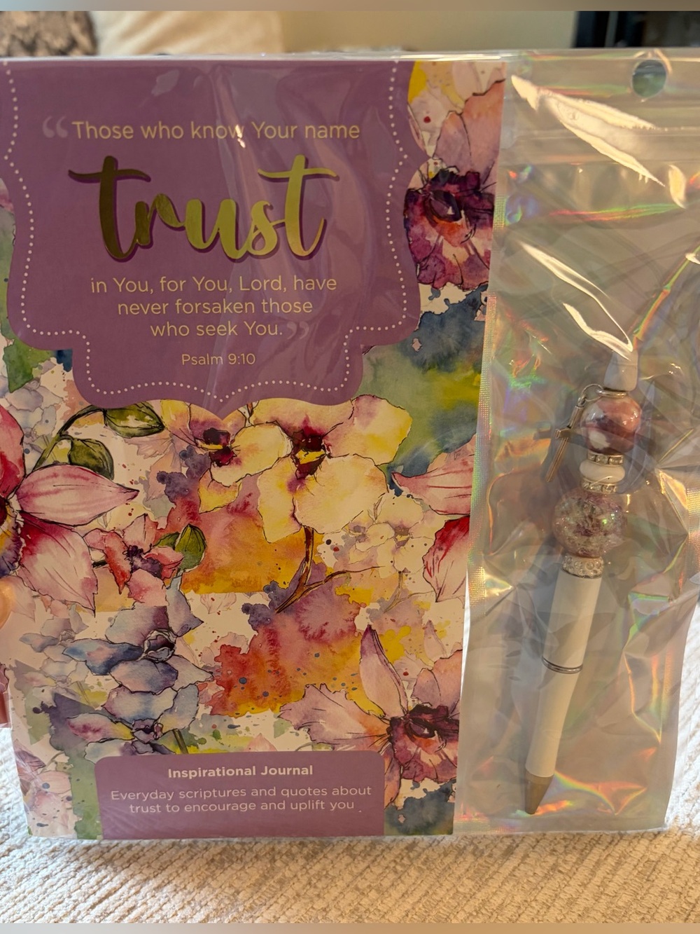 Inspirational Stationary Handmade Writing Pen Set Psalm 9:10 Trust